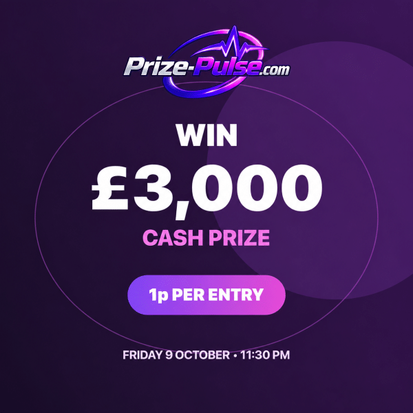 Win £3,000 Cash for 1p — 9 October Draw